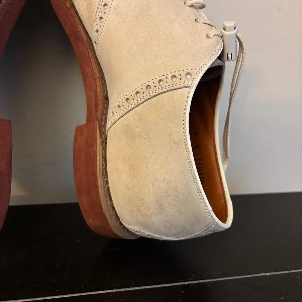 Cole Haan Traditionals | Mens 9 D | Cream Buck Oxford Shoes | Red Brick Sole